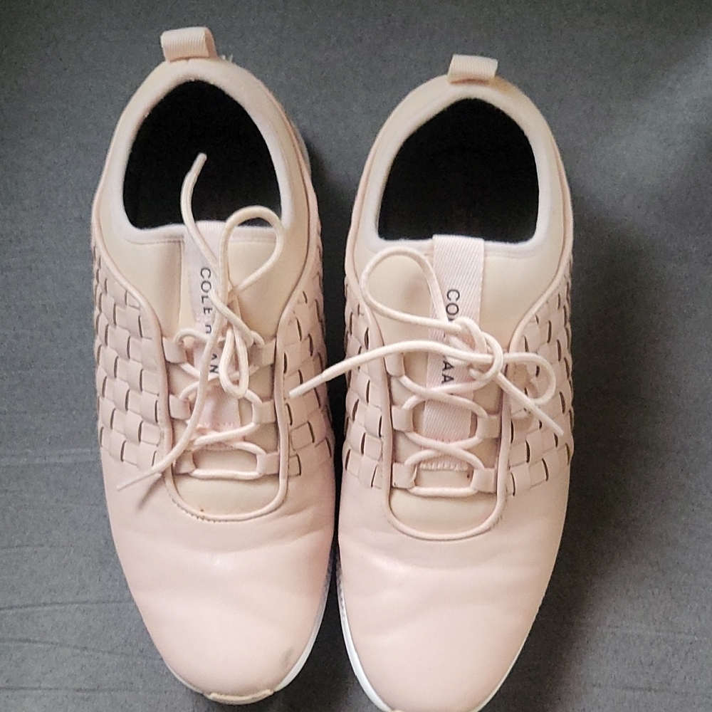 Cole Haan Pink Sneakers with Textured Knit Upper and Sleek Design